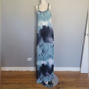 Yest Blue Tiedye Maxi with Braided Straps, VGUC, Size M